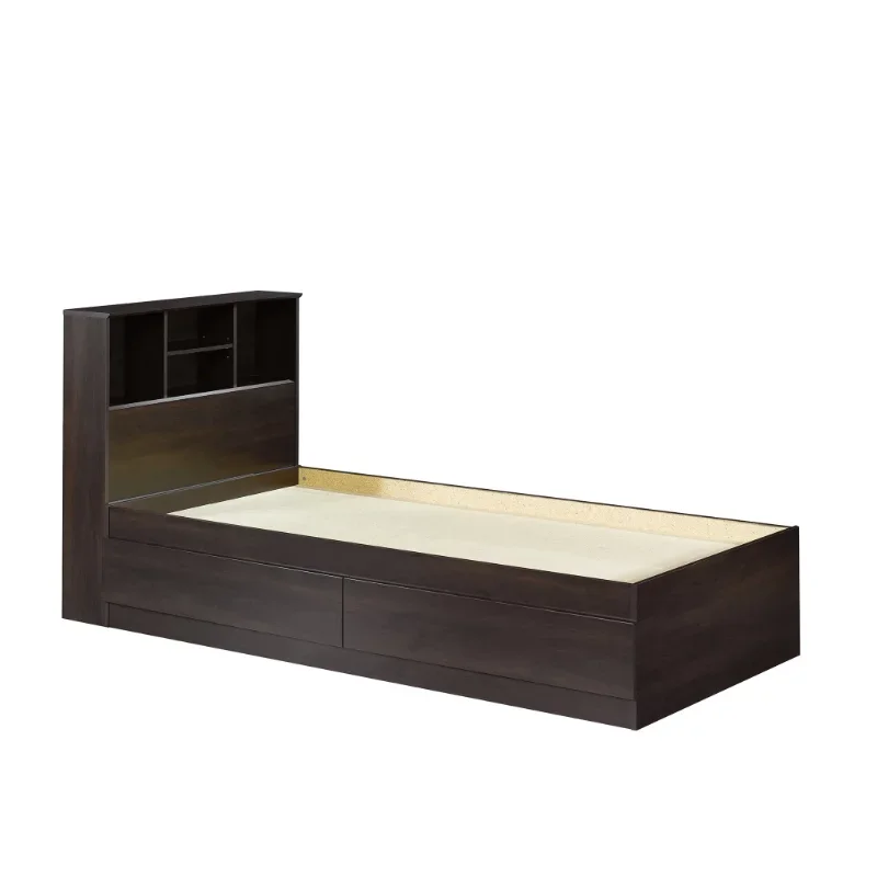 Mainstays Mates Storage Bed with Bookcase Headboard, Twin, Cinnamon Cherry Finish furniture