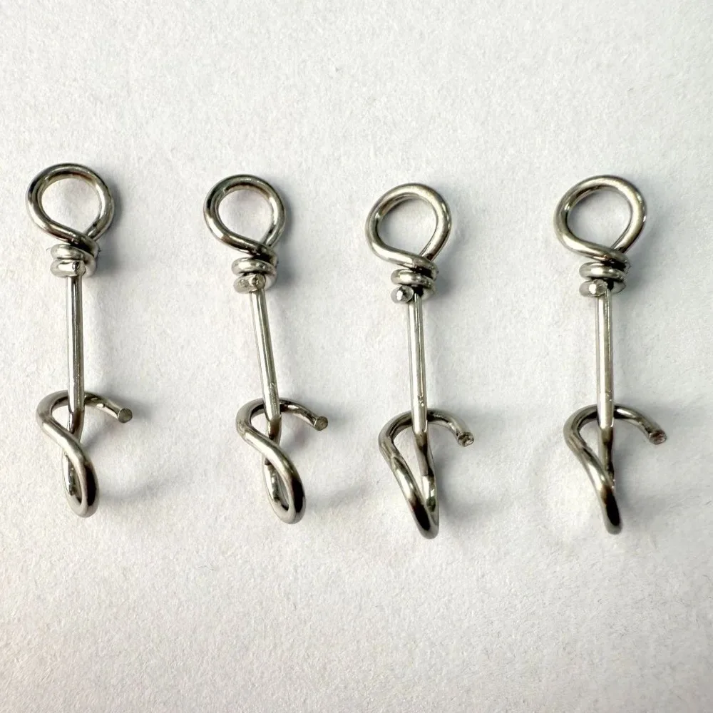 100PCS 12mm-26mm Stainless Steel Fishing Spring Clips Strengthend Quick Change Snaps Fishing Lure Rig Connector Accessories