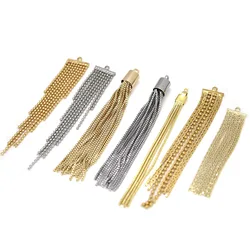 24K Gold Brass Ball Bead Snake Chains Tassel Earring Charms Pendants Jewelry Earring Making Supplies DIY Findings Accessories