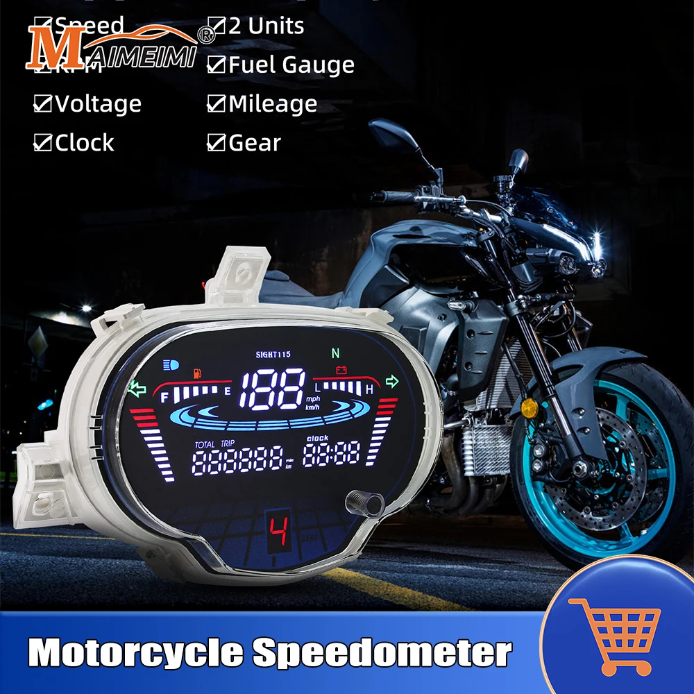 

Цифровой мотоциклетный спидометр для YAMAHA Sight 115/Crypton Fi 114 Sirius fi VEGA RR, одометр, инструмент, измеритель уровня топлива в минуту