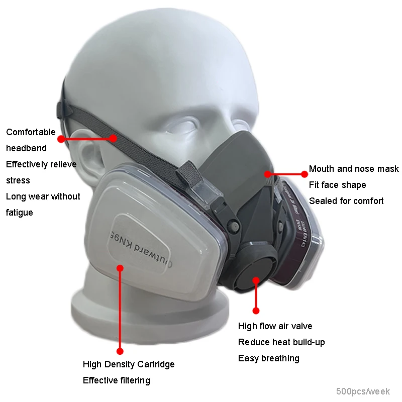 Paint Cover Half Dust Face Double Respirator Filter Silicone Mask