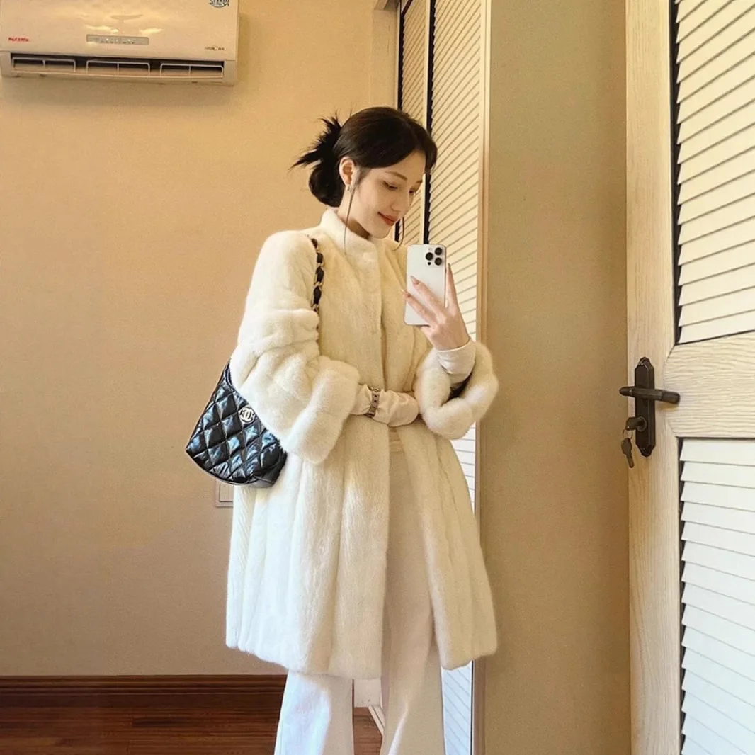 Autumn Winter Long Coats Women Faux Fur Coat Thick Warm Y2k Streetwear Work Overcoat Warm Jackets Elegant Open Outerwear 2025