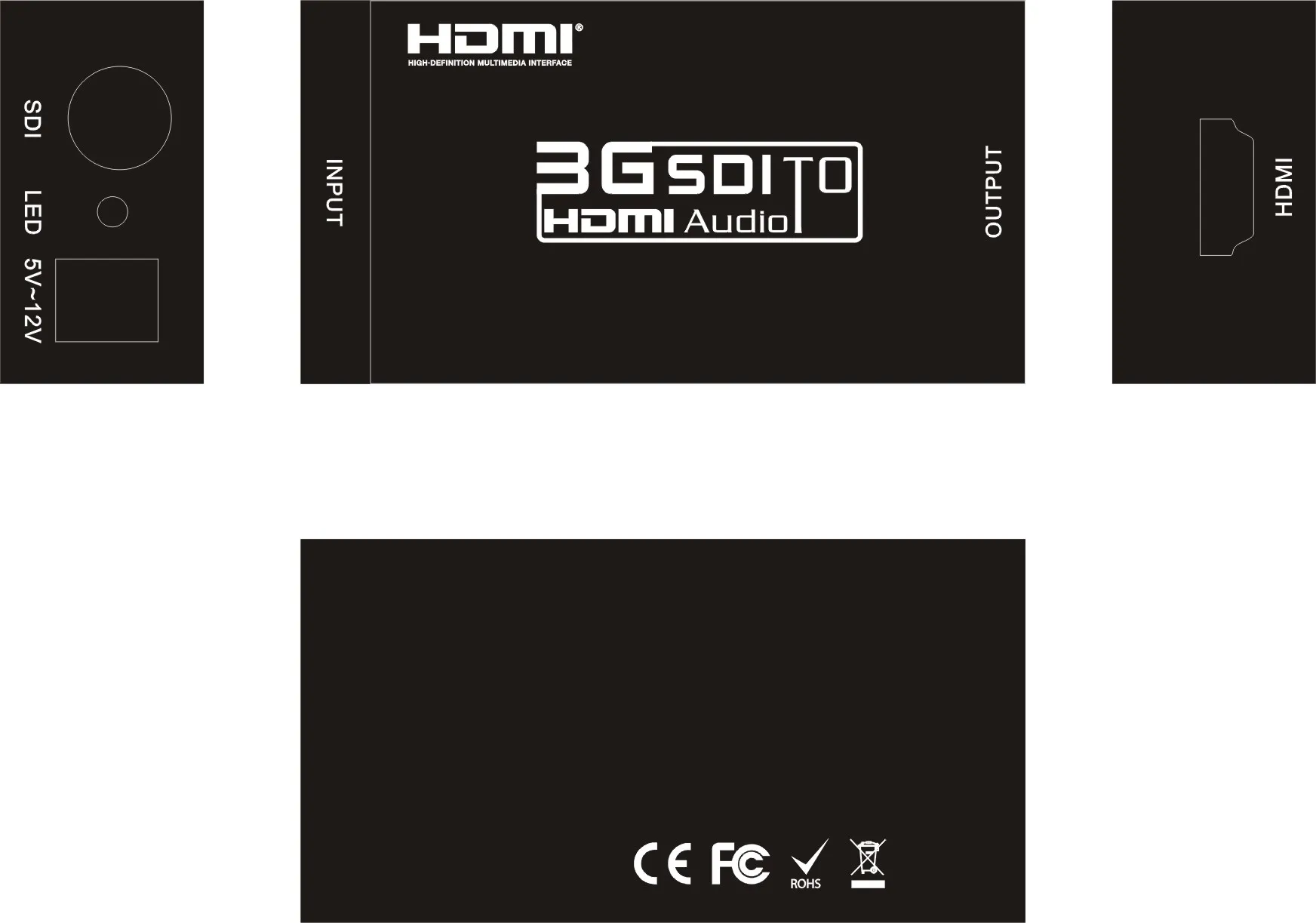SDI to HDMI Converter BNC SDI Input to HDMI Audio Video Singal Converter for CCTV Monitor HDTV Camera