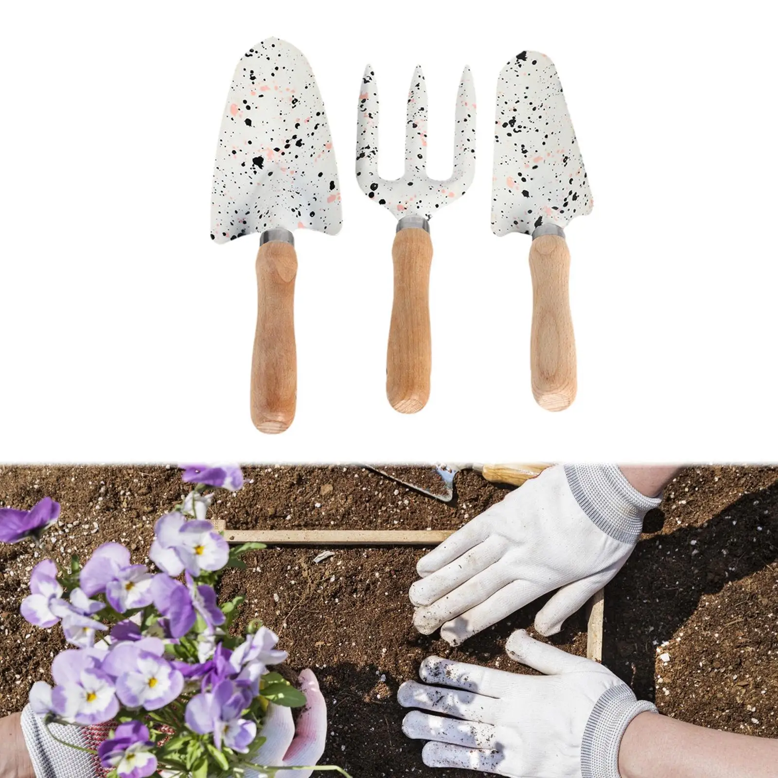 3 Pieces Mini Garden Tools Rake for Greenhouse Potted Plants Flower Plants