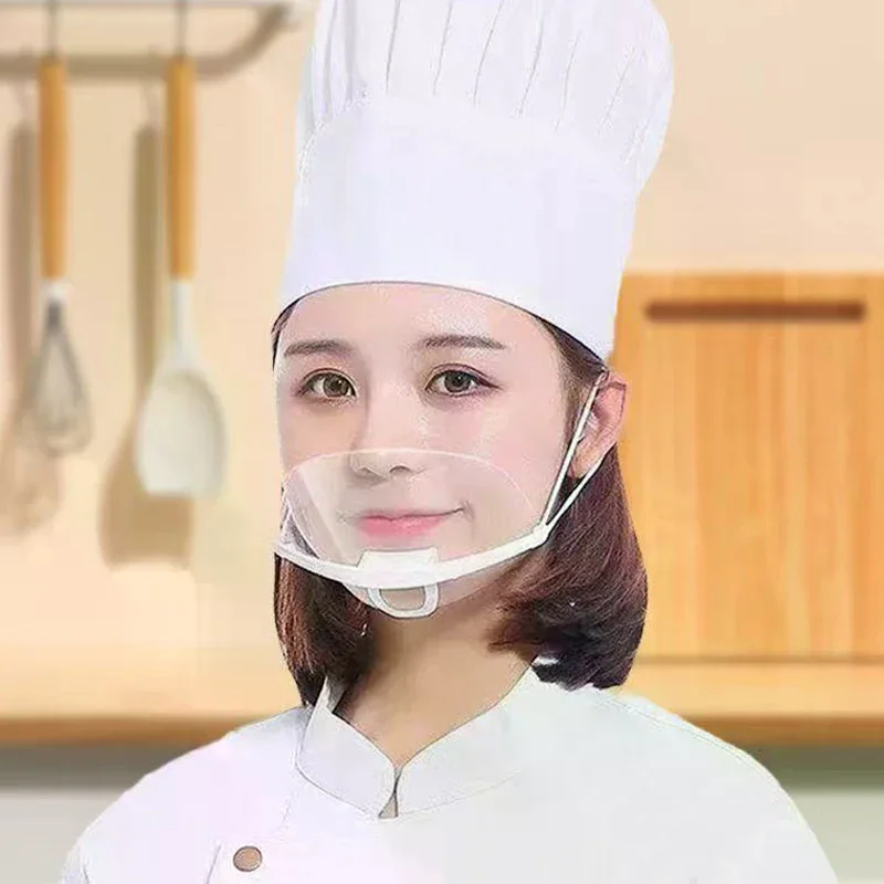Kookspecifiek horecamasker Keuken Transparant beschermend gelaatsscherm 10-pack