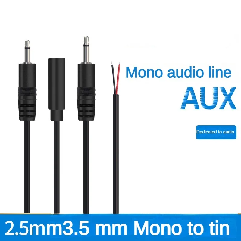 3.5mm 2.5mm Male Plug/Female Jack to Bare Wire Open End TS Mono/3 Pole/4 Pole TRRS Stereo Plug Jack Connector Audio Cable