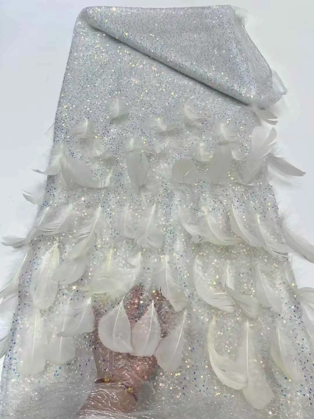 

Luxury African Tassels Lace Fabric 2025 High-Quality Nigerian Wedding Bridal Embroidery French Tulle for Groom Sewing