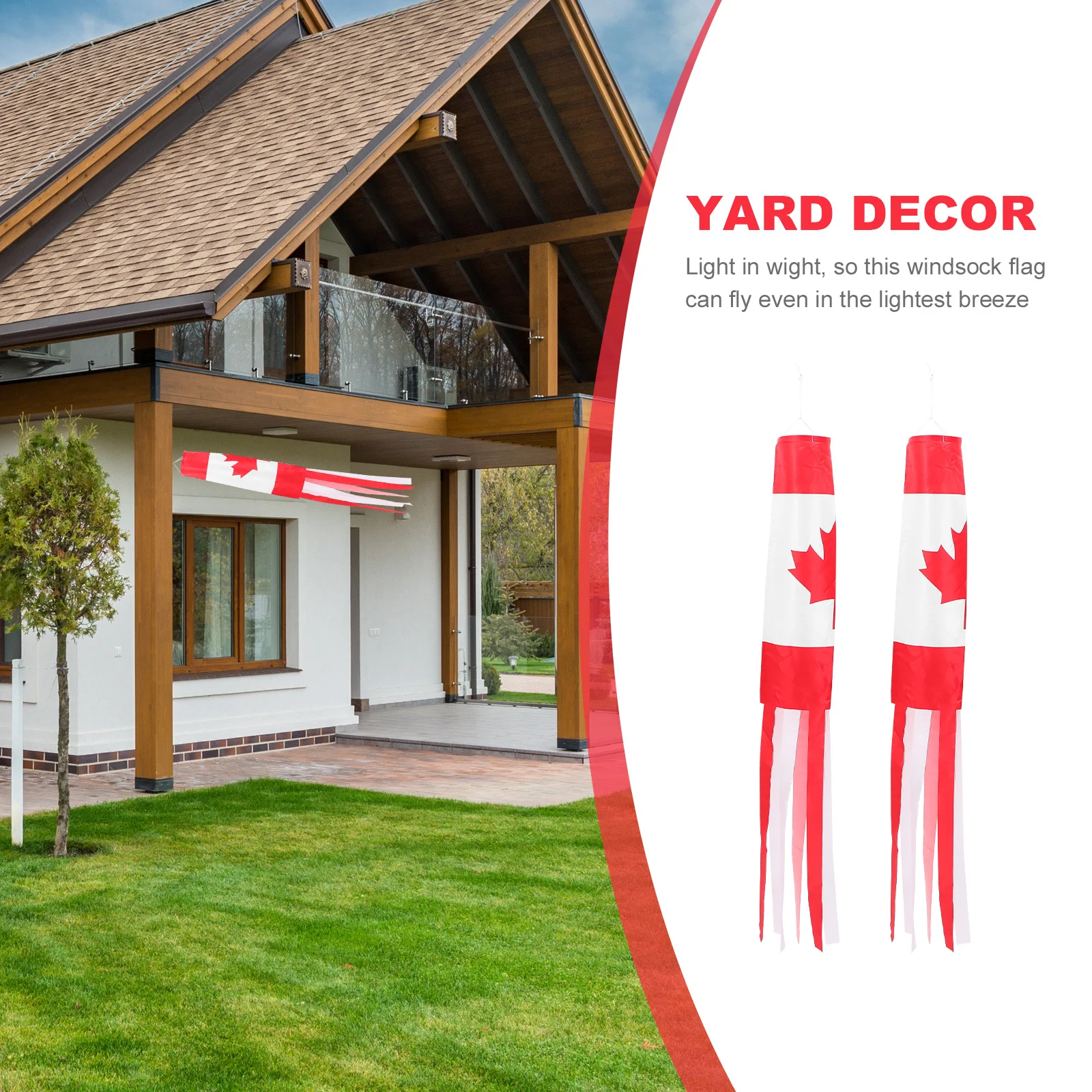 

2Pcs Household Canada Windsocks Delicate Wind Socks Yard Accessory Outdoor Winter Decorations Wind Socks Outdoor Clearance