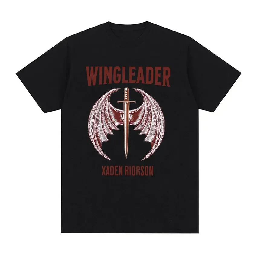 Wing Leader Fourth Wing Book Lover T Shirt Basgiath War College Dragon Rider Retro T-shirts Men Fashion O-Neck Oversized T-shirt