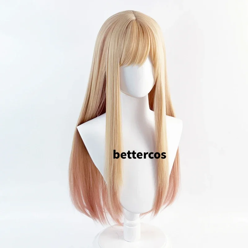 Marin Kitagawa Marin Cosplay Wigs Long Pink Gradient Heat Resistant Hair Party Wig   a wig cap