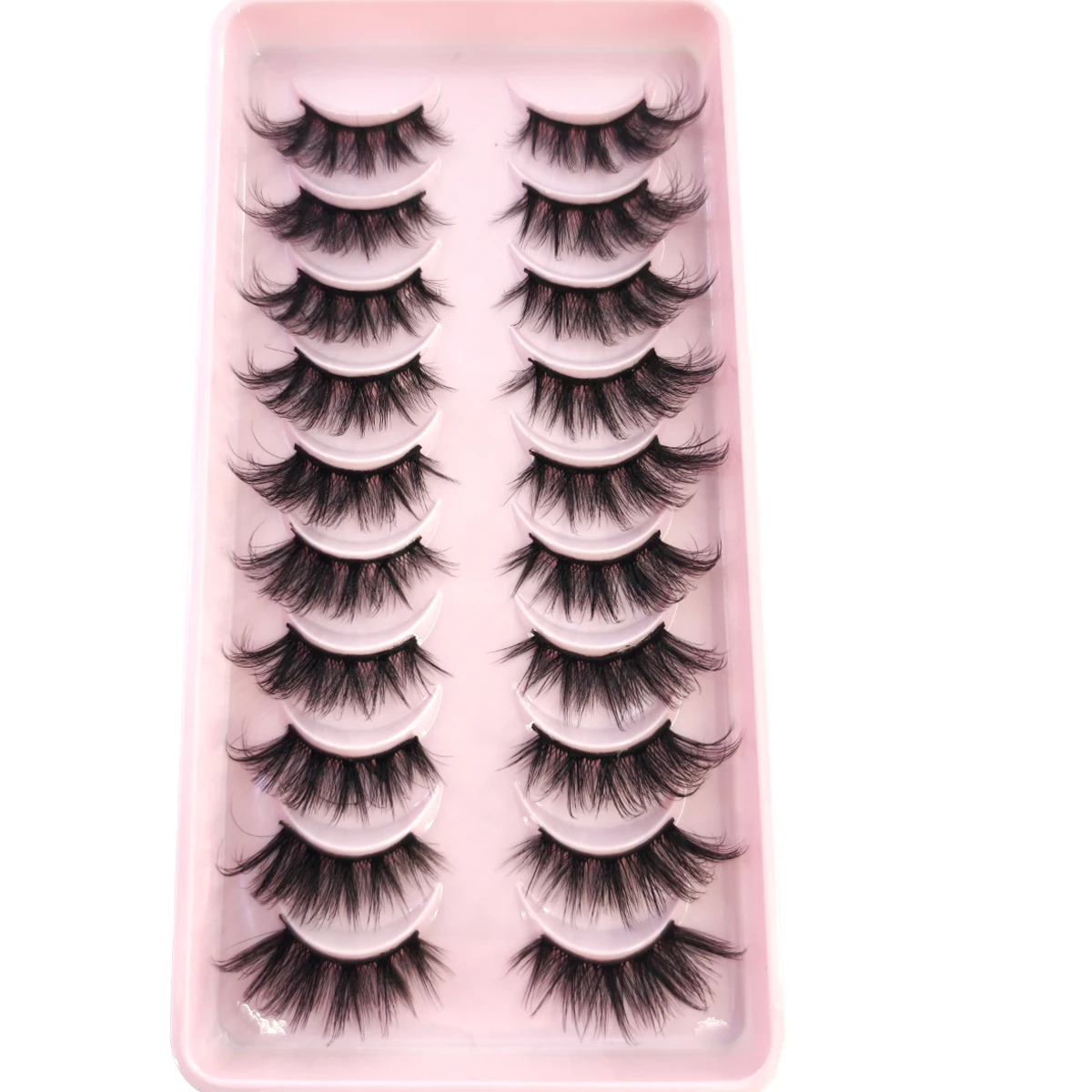 Faux-cils 3D demi-cils, 10 paires, aspect naturel, œil de chat, cils vaporeux en vison, bande moelleuse, par HBZGTLAD
