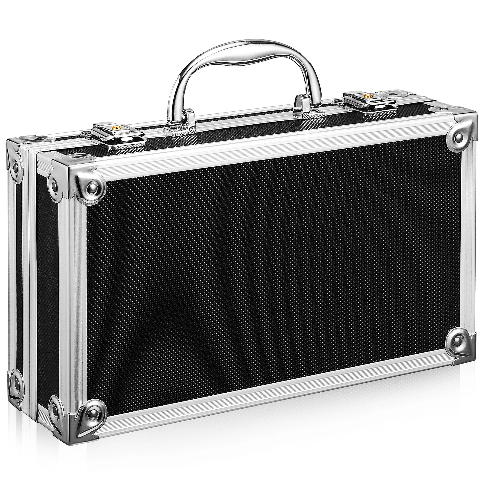 Cassetta degli attrezzi in lega di alluminio Scatola porta attrezzi portatile con imbottitura in schiuma di blocco Custodia per strumenti multifunzionale con design ad angolo retto
