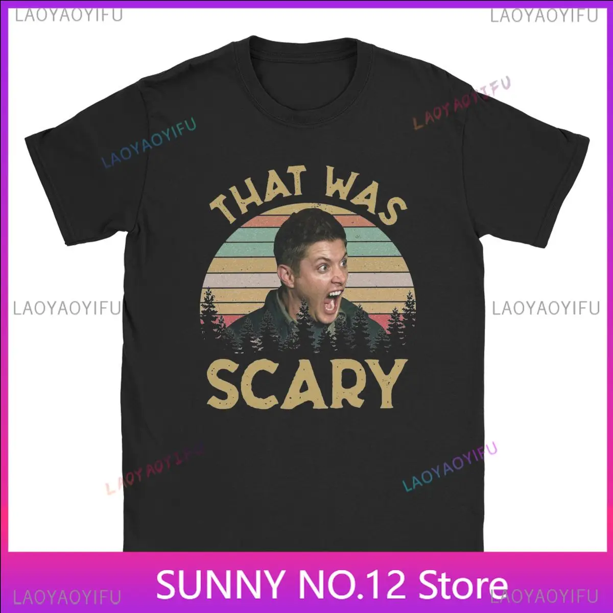 Dean Winchester Supernatural That Was Scary Men T Shirts Humor Tee Short Sleeve Crew Neck Popular Summer Top Customized