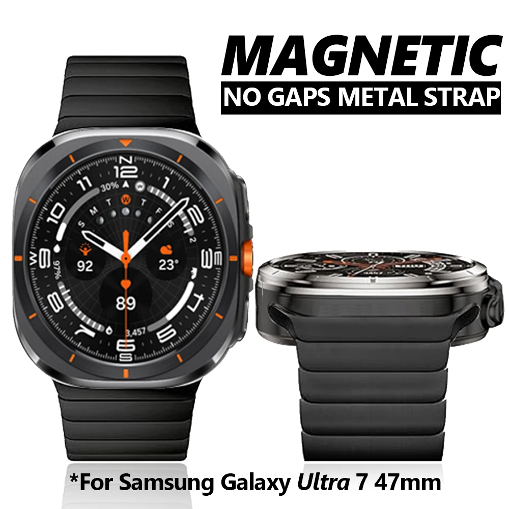 

Luxury Men Stainless Steel Band For Samsung Galaxy Ultra 7 47mm Magnetic No Gaps Strap For Samsung Galaxy Ultra 7 47mm Bracelet