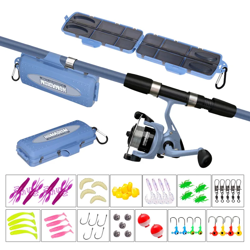 

Набор для рыбалки: удилище с катушкой, крючками и коробкой для приманок, с сумкой для хранения. Удилище для начинающих, морское удилище для взрослых и детей.