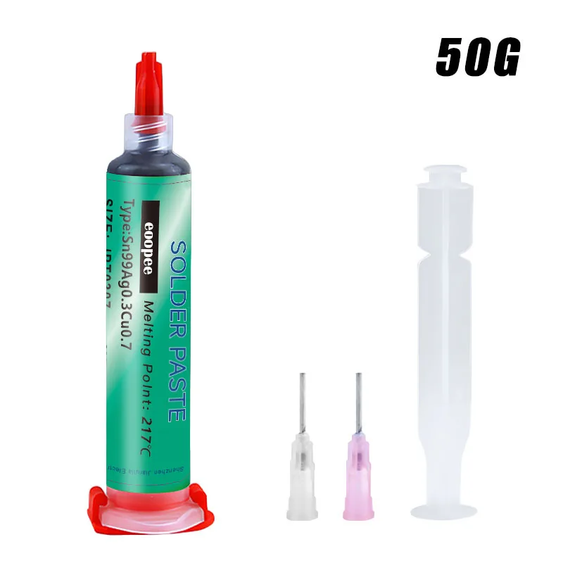 Sn99Ag0.3Cu0.7 Bleifreie Hochtemperatur-Lötpaste in Nadelröhrchen für SMT PCB BGA Handy USB-Steckdosen-Reparatur, LED-Löten