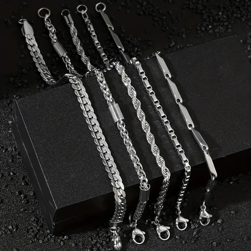 stainless bracelet man Women Punk Curb Cuban Link Chain Bangle Fashion Party Never Fade Jewelry