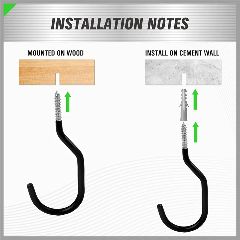 ABMI-Gantungan Sepeda untuk Garasi 8Pcs 1Set 6Inch Gantungan Dinding Plafon Tugas Berat untuk Penyimpanan Garasi,