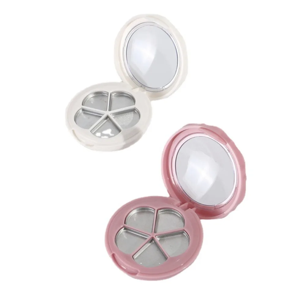 Portable with Mirror Empty Eyeshadow Case Flower Shape Clear Lid Lipstick Box Refillable Empty Lipstick Plate Box Outdoor