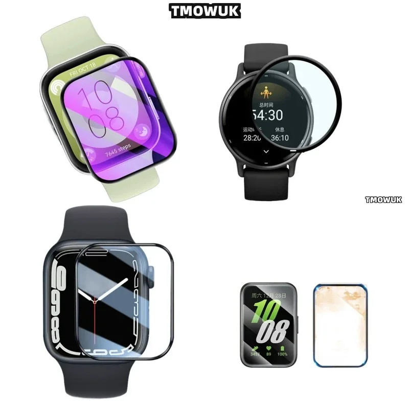 Custom Fit Soft TPU Film For Garmin Vivoactive 5 6 Samsung Fit 2 3 Huawei Watch D FIT2 Redmi Watch5 Lite - Bubble Free