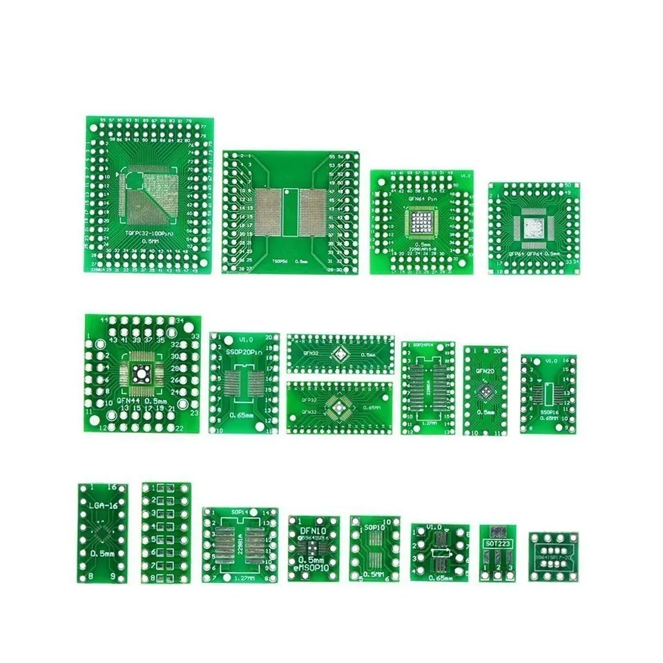 10pcs SOP Patch Adapter Board SOP8 SOP10 SOP16 SOP28 TQFP QFN IC Test Board PCB Board