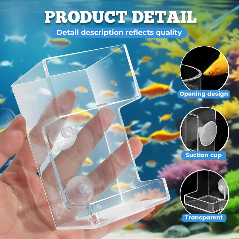 Aquarium-Schalenblech mit Saugnapf, Fischfutterspender für Aquarien, Acryl-Fischfutterröhre, Futterhalter, 2025, neu