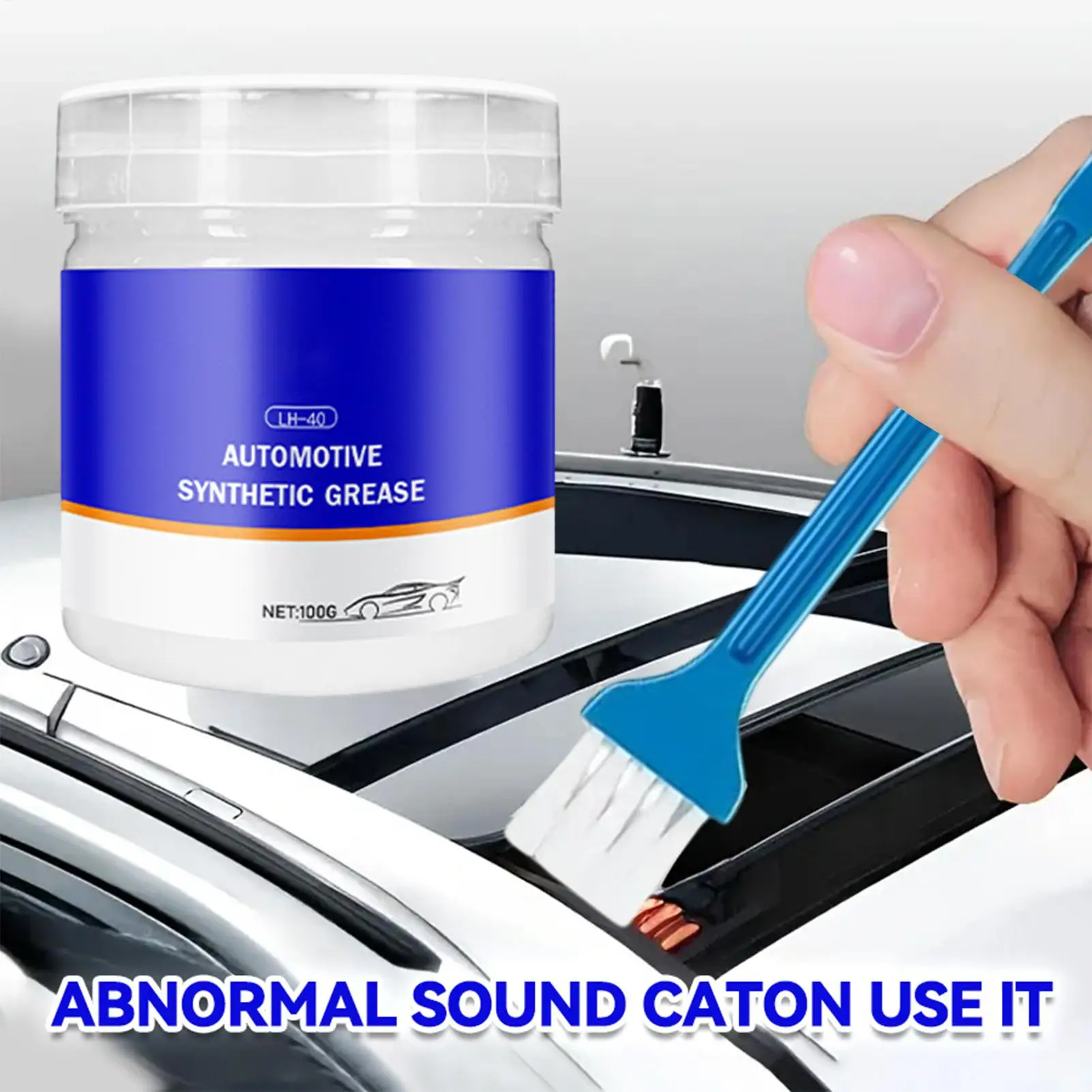 100g graxa lubrificante para pista de teto solar de carro, lubrificante para dobradiça de porta de veículo, engrenagem de manutenção mecânica, graxa de óleo antiferrugem para rolamento