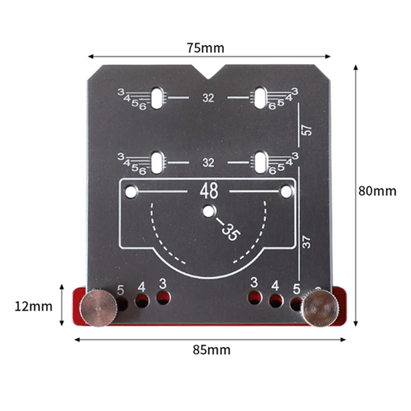 AB15-35Mm Hinge Jig Door Cabinets Concealed Hinge Hole Template Jig Aluminium Alloy Drill Guide Locator Tool For Woodworking