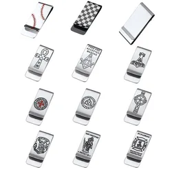 ChainsPro Men Miltiple Design Money Clips for Man Baseball Celtic Viking Michael Chessbord Ankh Stainless Steel Accessory