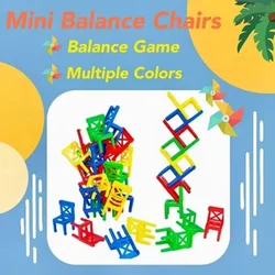 Minisilla de equilibrio para niños, juguete de bloques de montaje de plástico, sillas apilables, juego educativo familiar, entrenamiento de equilibrio