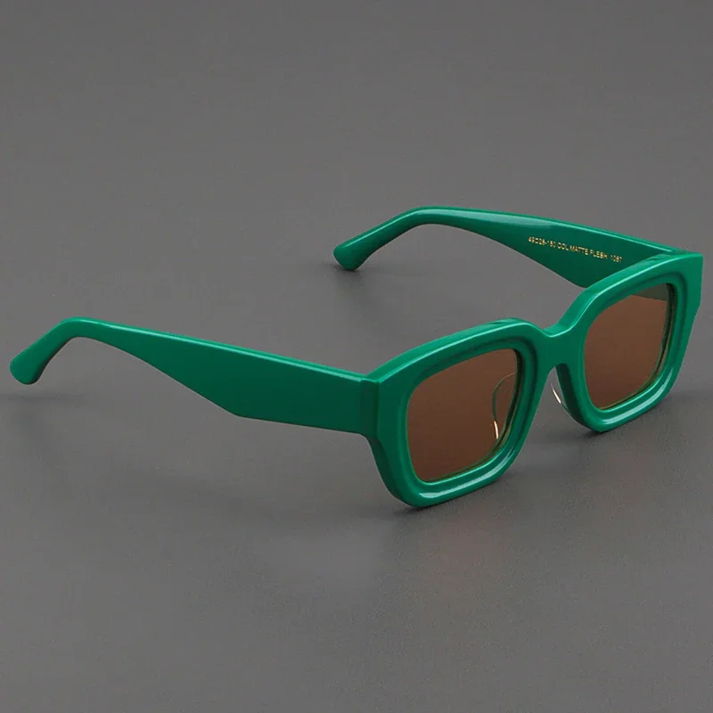 Lunettes de soleil en acétate avec visage vert pour hommes et femmes, lunettes de créateur, UV400, extérieur, fait à la main, tendance de la mode