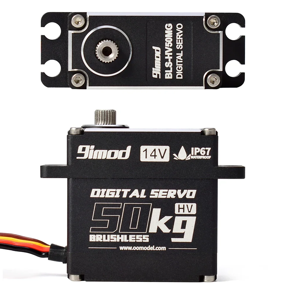 9imod 50KG 브러시리스 서보 180/270/360 °   알루미늄 디지털 14V HV IP67 방수 서보 for1/8 1/10 1/12 RC 크롤러 자동차 보트 로봇