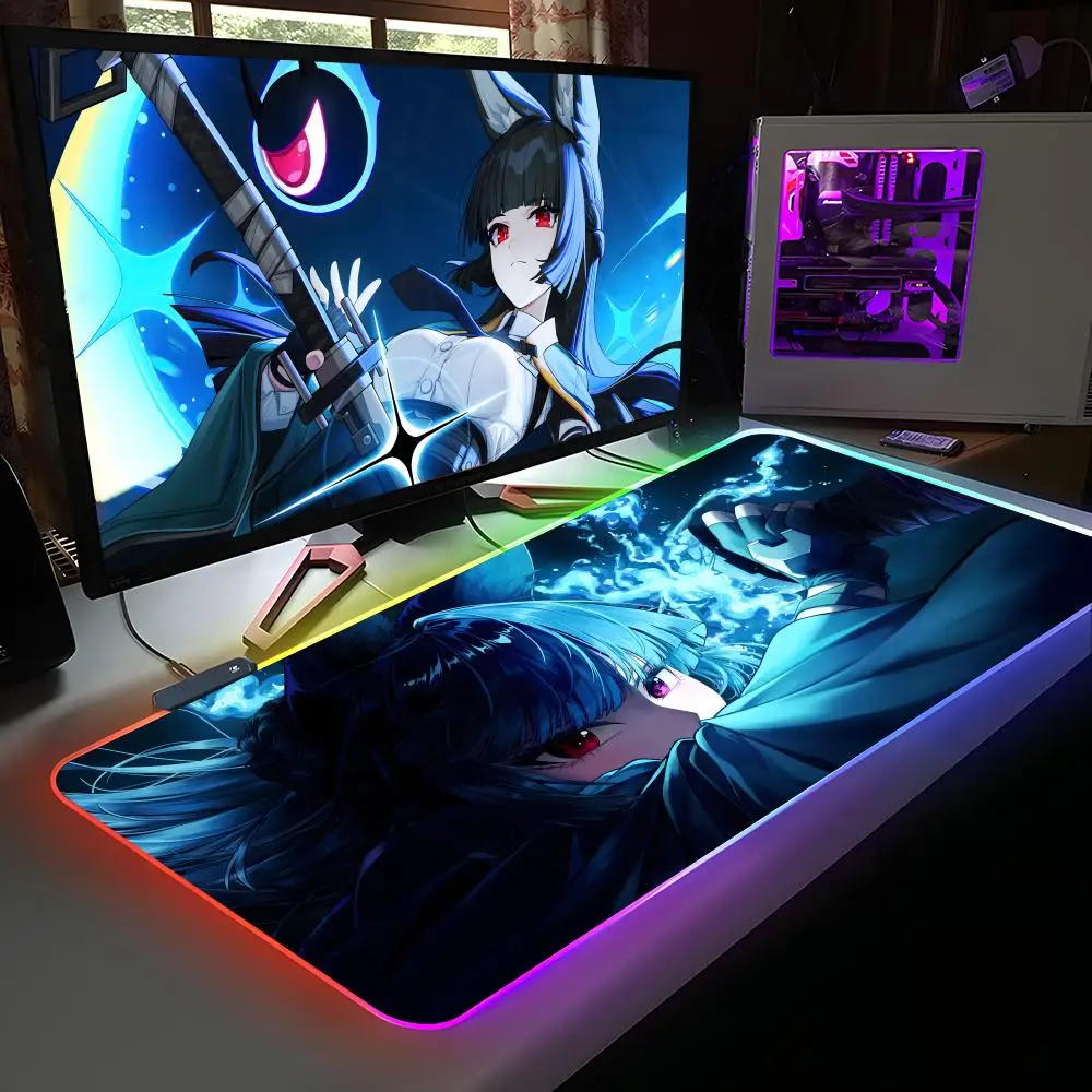 

Zenless Zone Zero Hoshimi Miyabi Коврик для мыши RGB Резиновый Компьютер Ноутбук Официальная игра Цветные киберспортивные Эстетический красивый роскошный коврик