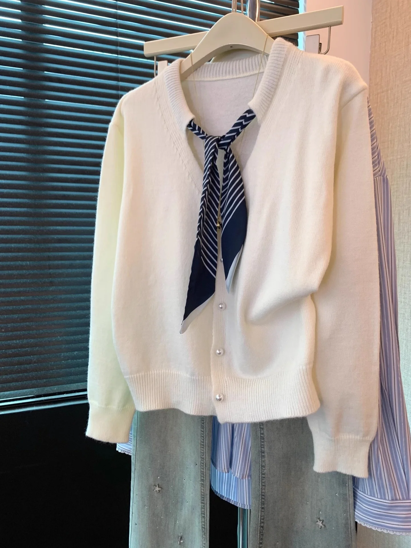 Gestreept gebreid lang Sve Base irt Luxury Sensation Casual Ele Autumn Season Faion Camere-vest voor dames