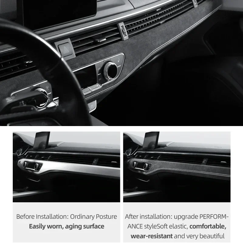 Alcantara Dashboard Trim for Audi A4 A5 2017-2024