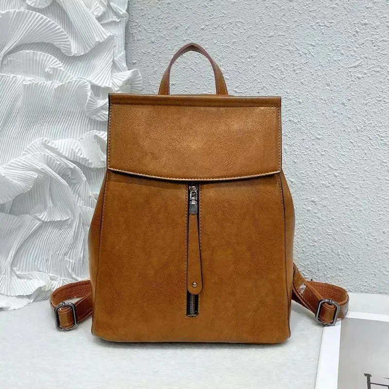 Genuine Leather Backpack Shoulder Bag for Women Rucksack Book Real Cowhide Girl Female Sling Messenger Cross Body Bags Backpacks