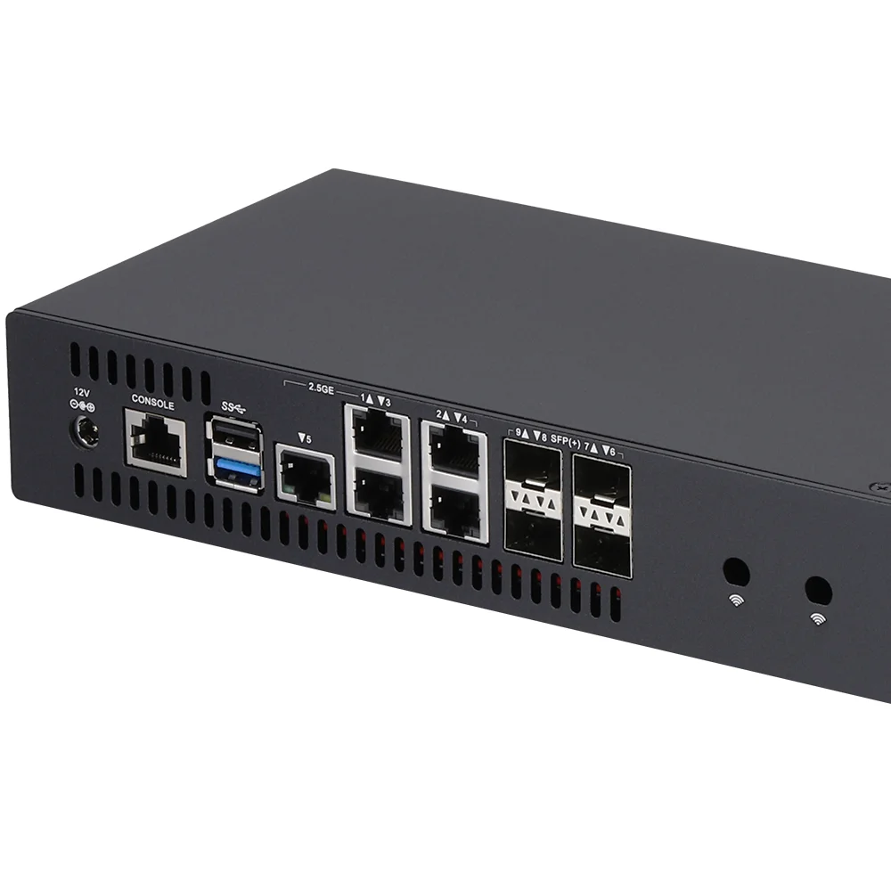 Server 1U Rete Hosting 4x10G SFP+ 5x2.5G Intel LAN Denverton Atom C3558 C3758R C3808 C3908 Firewall Mini Router PC