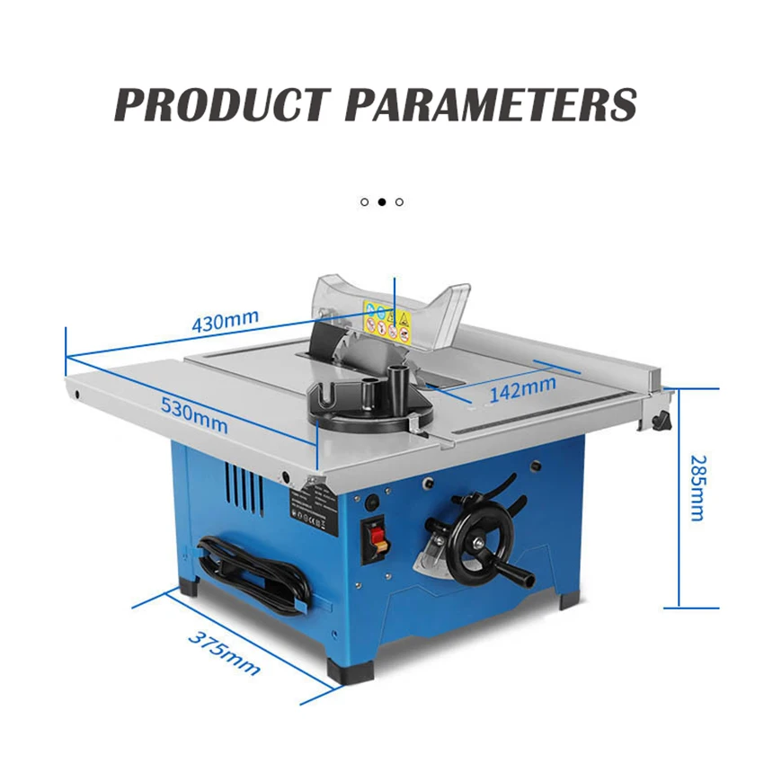 8-inch Mini Table Saw 1400W Woodworking Sawing Machine Multi-Function 45-degree Oblique Cutting Machine Desktop Household Tools