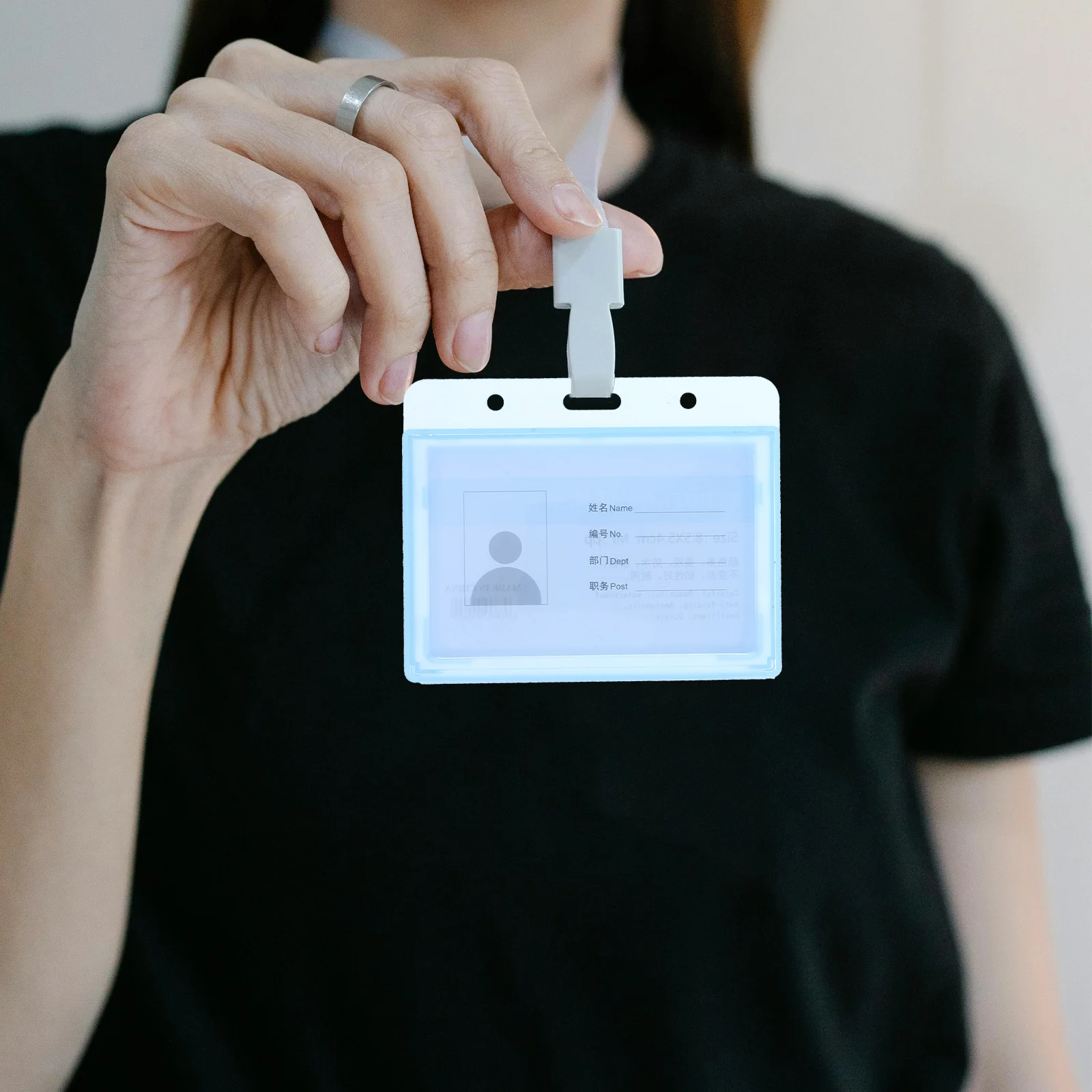 Étiquette de travail givrée, 5 pièces, porte-carte de visite suspendu en plein air, Badge nominatif, identification horizontale colorée