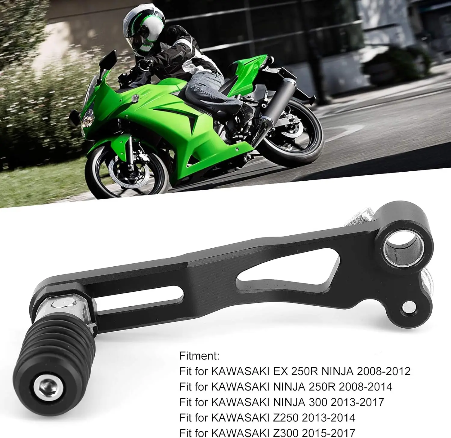 

Acouto Motorcycle Gear Shifter Pedal for Ninja 250R/300/Z250/Z300 Aluminium Alloy Motorcycle Folding Gear Shif Shifter Lever