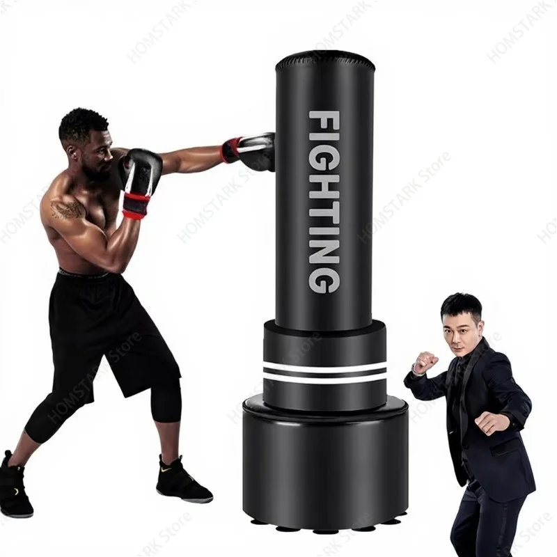 PU Adult Punching Bag 18KG 360‑Degree Full Wrapped Sandbag For Boxing Sanda Taekwondo Training Fitness Workout Accessory