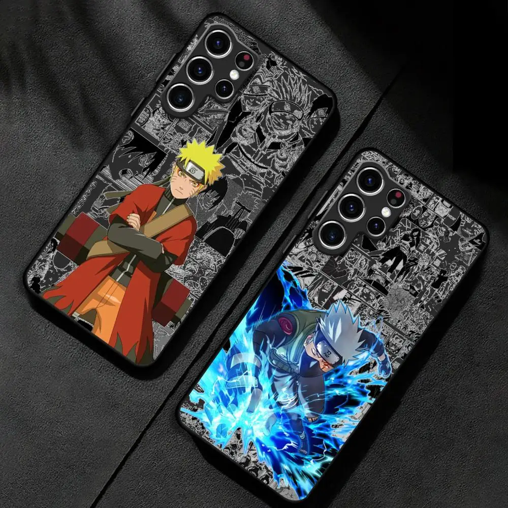 Anime Japanese N-Narutos Cool Phone Case For Samsung Galaxy S25 S24 S23 S22 S21 S20 Plus Ultra Note20 Soft Black