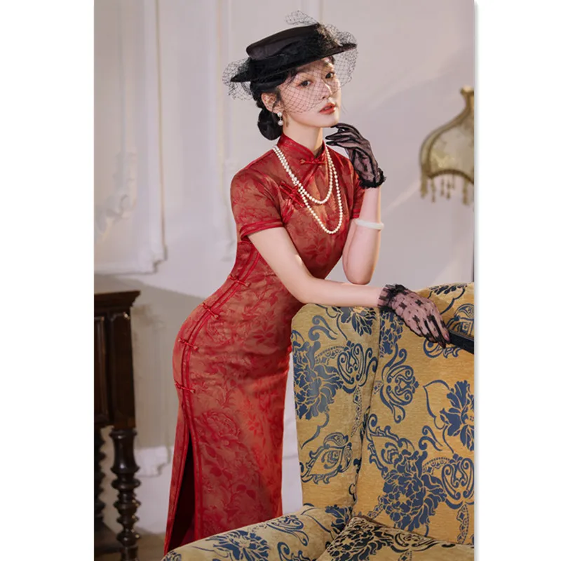 Yourqipao Chinese Traditional Cheongsam Mother Of The Bride Wedding Guest Prom Gowns Qipao Evening Dress for Women