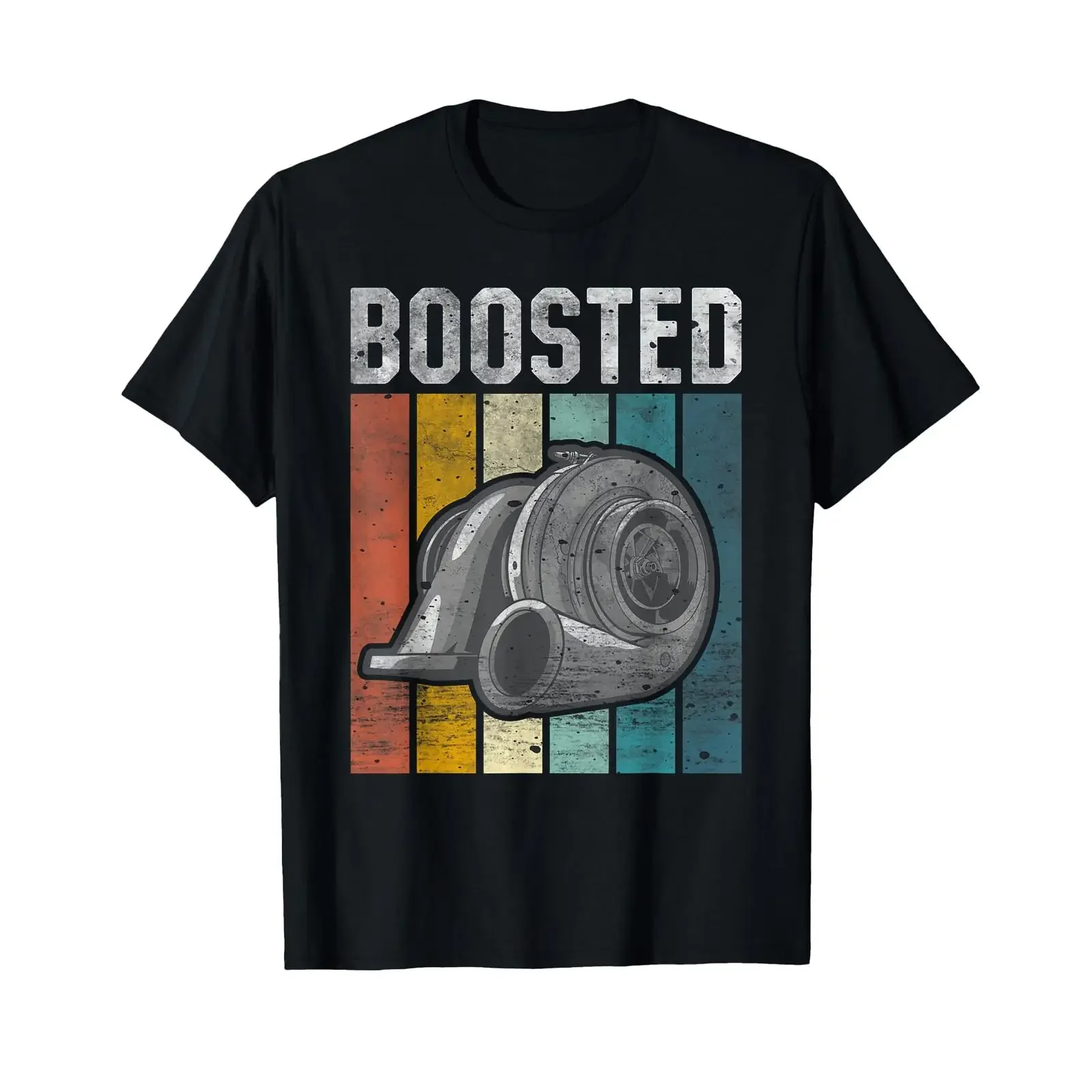Turbocharger Boosted Turbo Tuning T Shirt black vintage Washed Slightly designer clothes Unisex streetwear homme fashion Soft