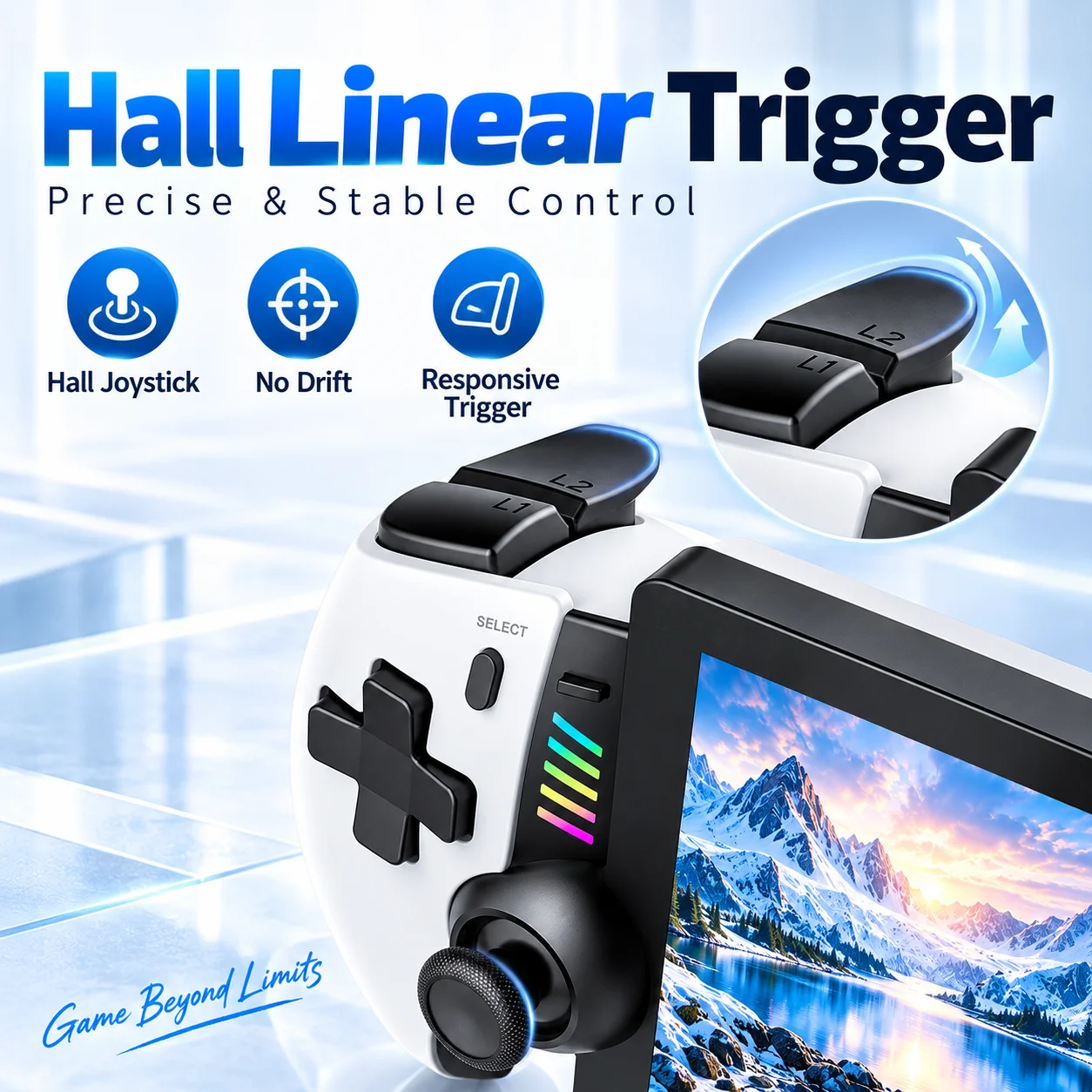 Handheld Game Console 7.1 Inch HD Screen Portable Gaming Controller Hall Joystick Dual Vibration Retro Video Game Player M28