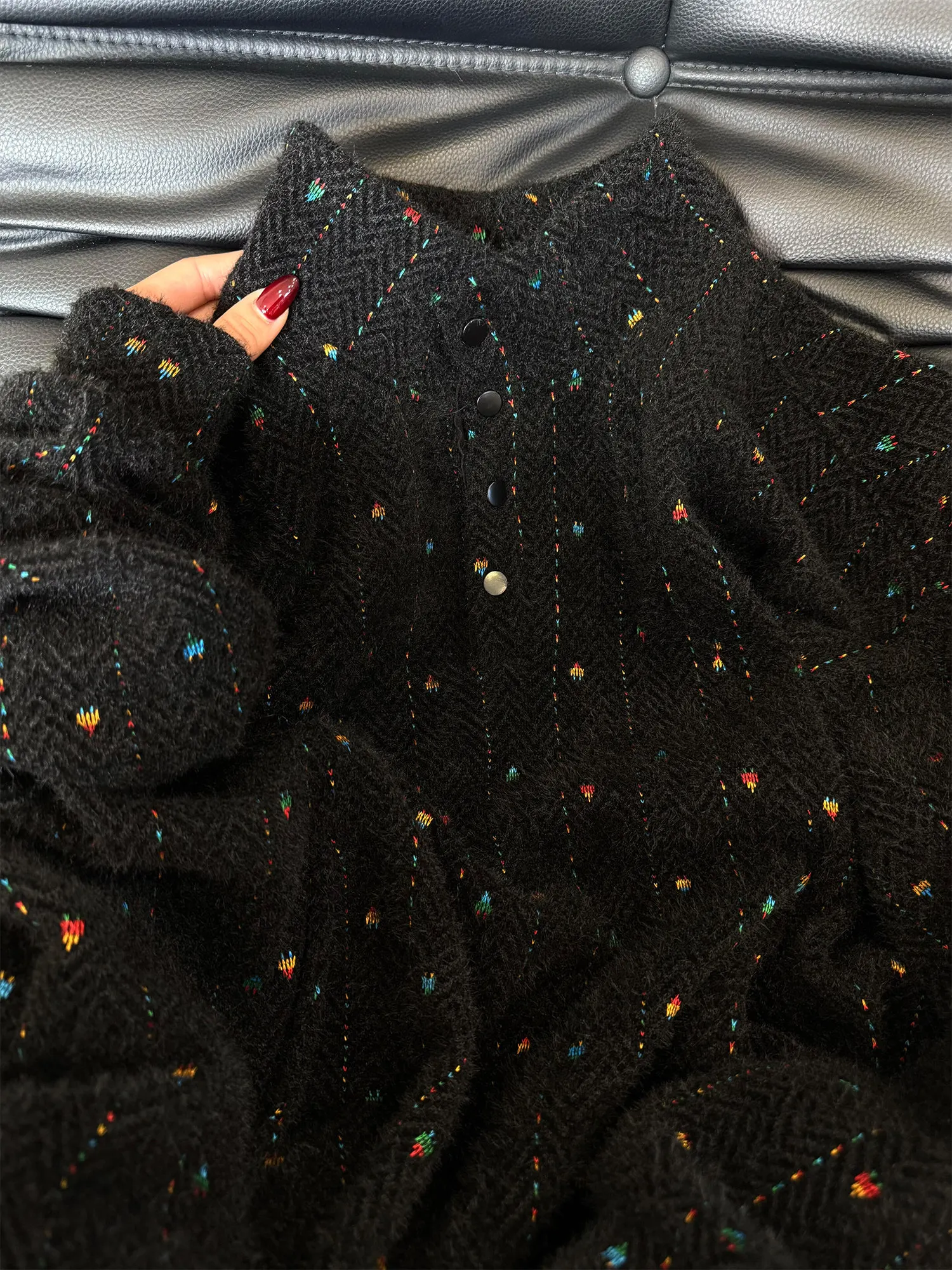 

Элегантная утепленная толстовка с вышивкой для женщин, осенне-зимняя универсальная толстовка с длинными рукавами, радужный градиентный цвет