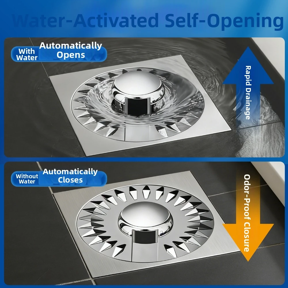 

Durable Self-draining Floor Drain Core Auto Open Anti-Odor Deodorizing Drain Anti-Clog Universal Sink Strainer Bathroom