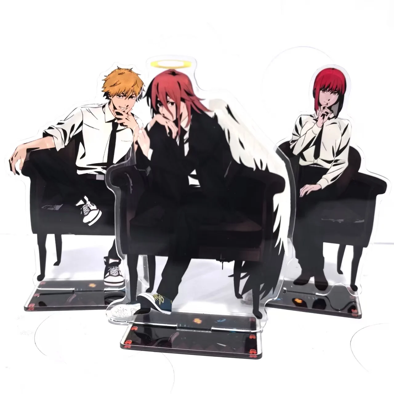 Anime motosserra homem 15cm acrílico figura modelo makima power aki anjo reze denji desktop estante decoração fã presente