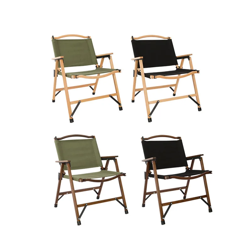 

Outdoor folding chair beech heightened reinforced canvas camping Kermit chair