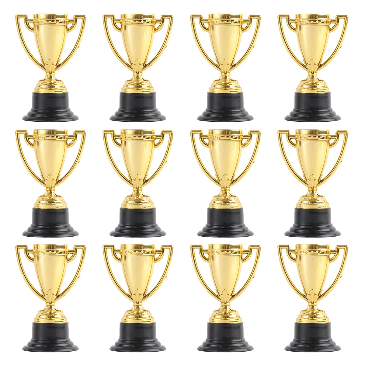 

10/12/24pcs Golden Mini Award Trophy Prizes Decor Plastic Reward Prizes Kindergarten Kids Gift Awards Trophy with Black Base